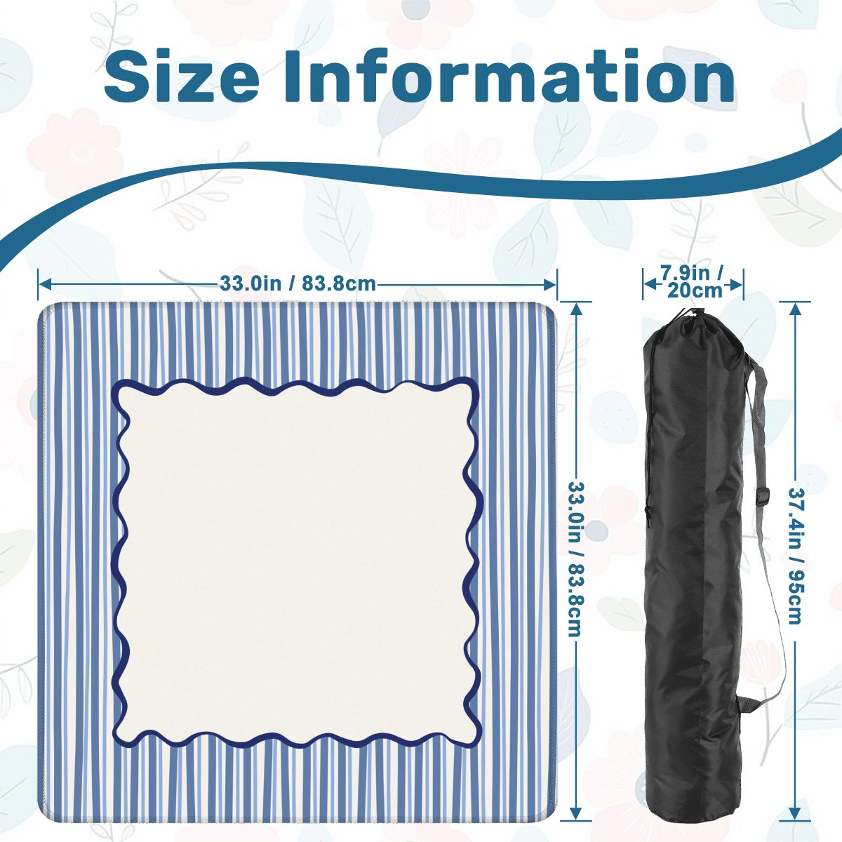 Blue Stripe Mahjong Mat