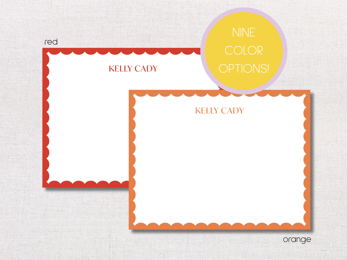 Reverse Scallop Personalized Stationery