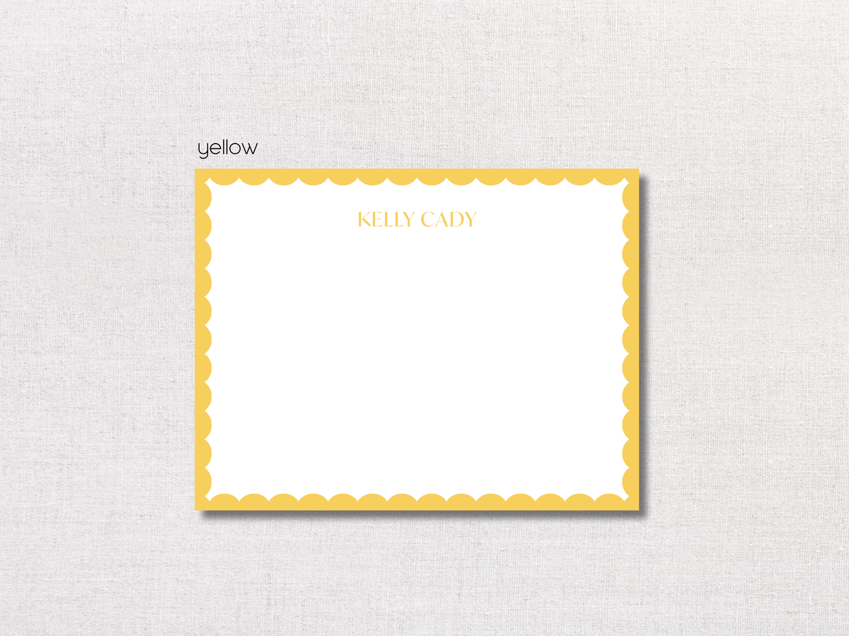 Reverse Scallop Personalized Stationery