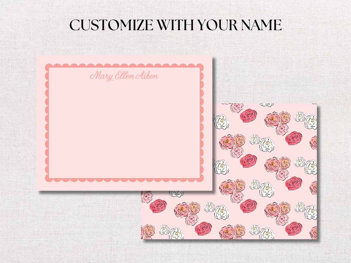 Pink Floral Personalized Stationery