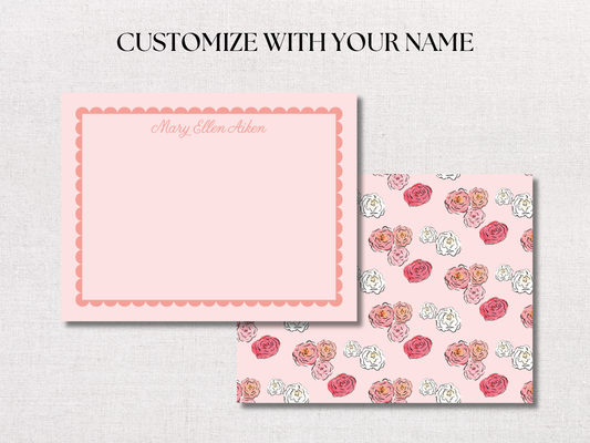 Pink Floral Personalized Stationery