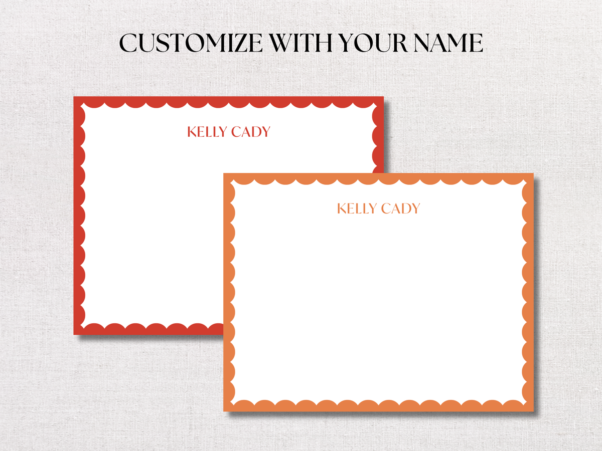 Reverse Scallop Personalized Stationery
