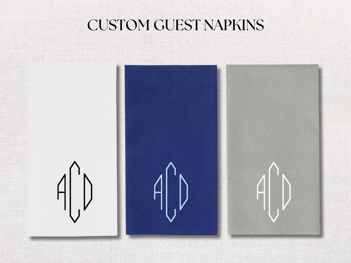 Art Deco Monogram Personalized Guest Napkins