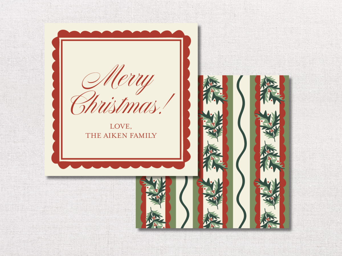 Christmas Stripe Personalized Gift Tags