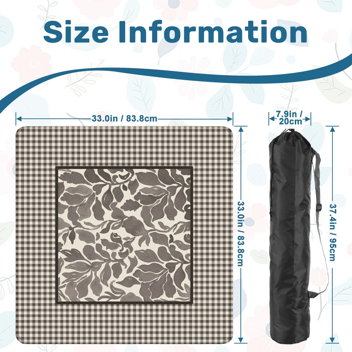 Gingham Floral Mahjong Mat