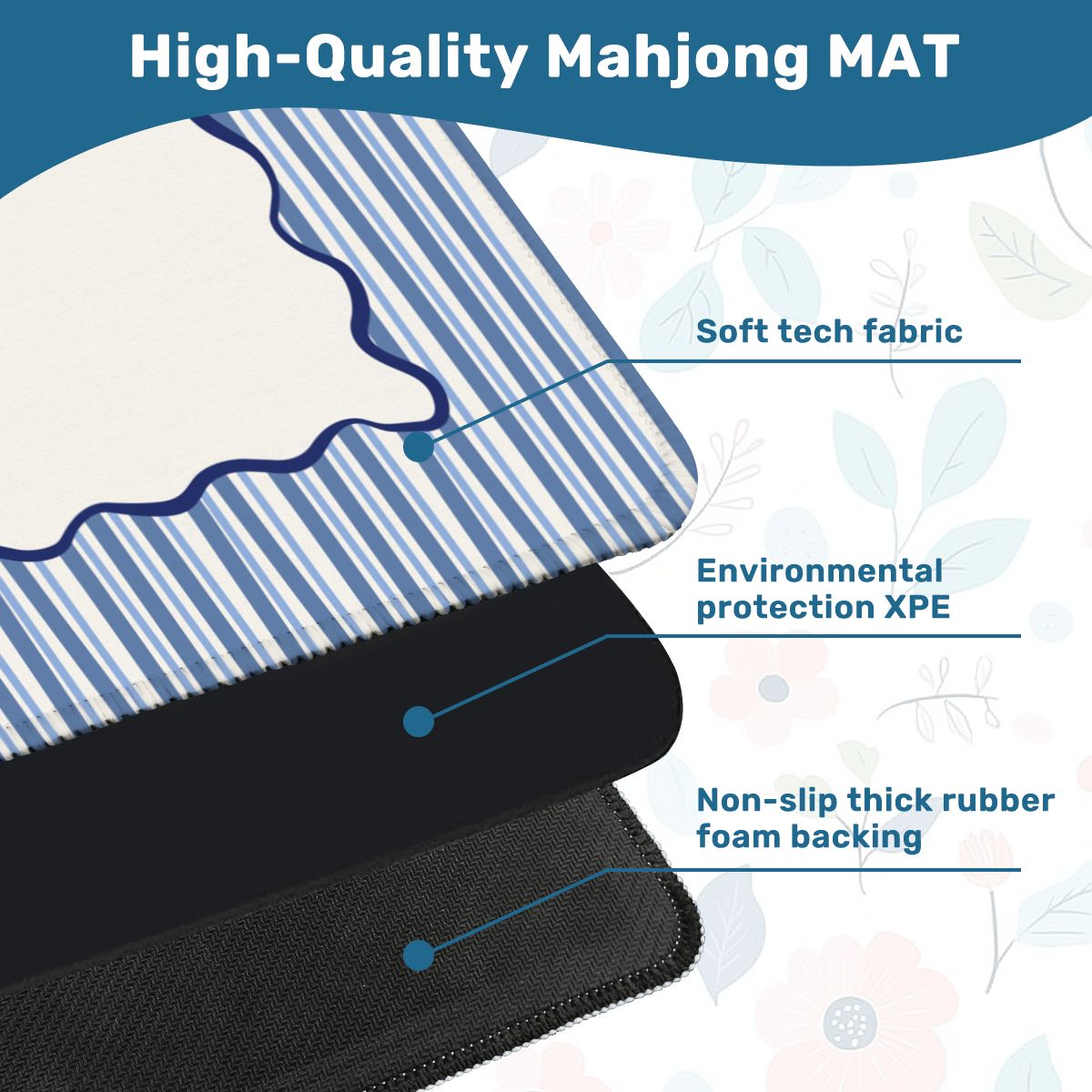 Blue Stripe Mahjong Mat
