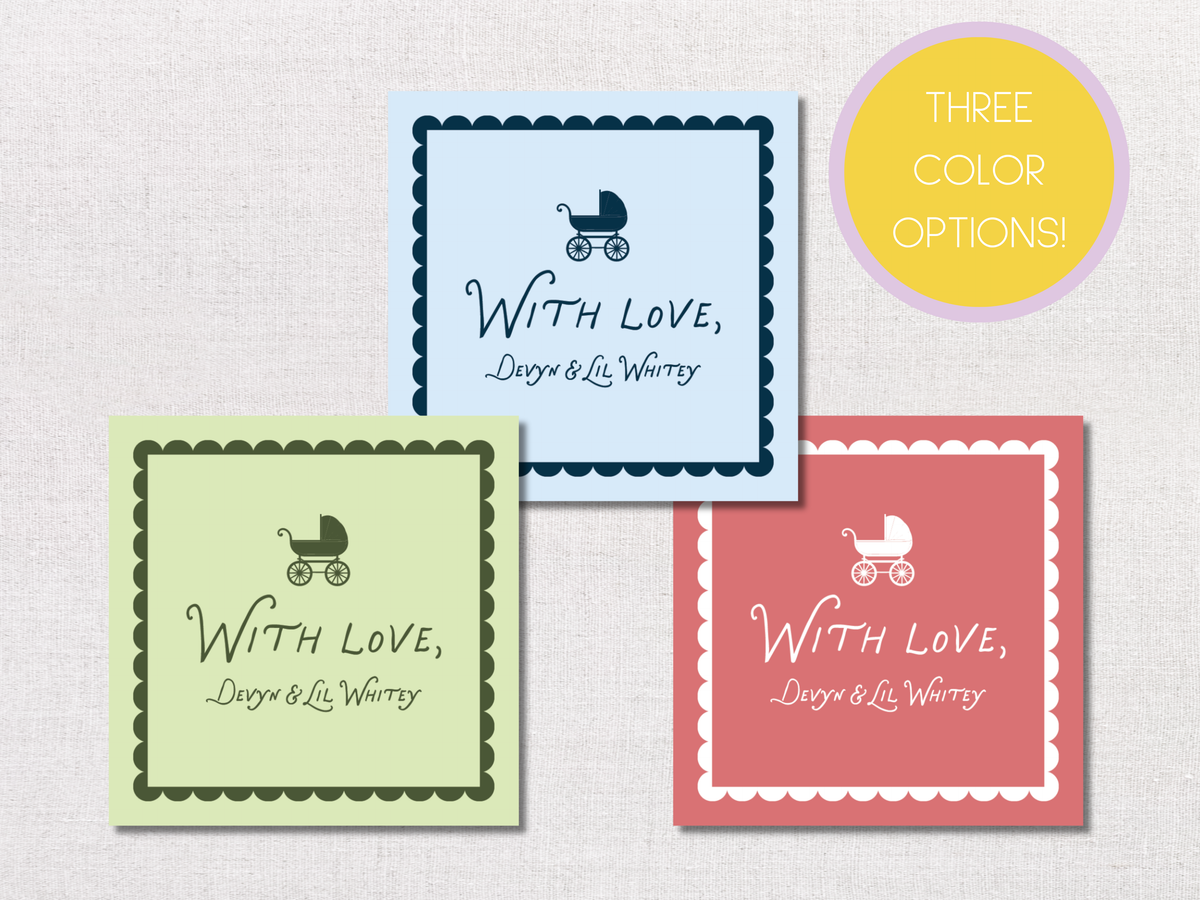 Baby Carriage Personalized Gift Tags