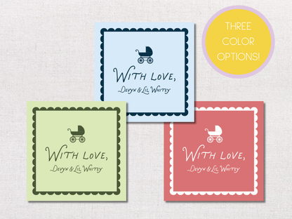 Baby Carriage Personalized Gift Tags