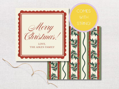 Christmas Stripe Personalized Gift Tags
