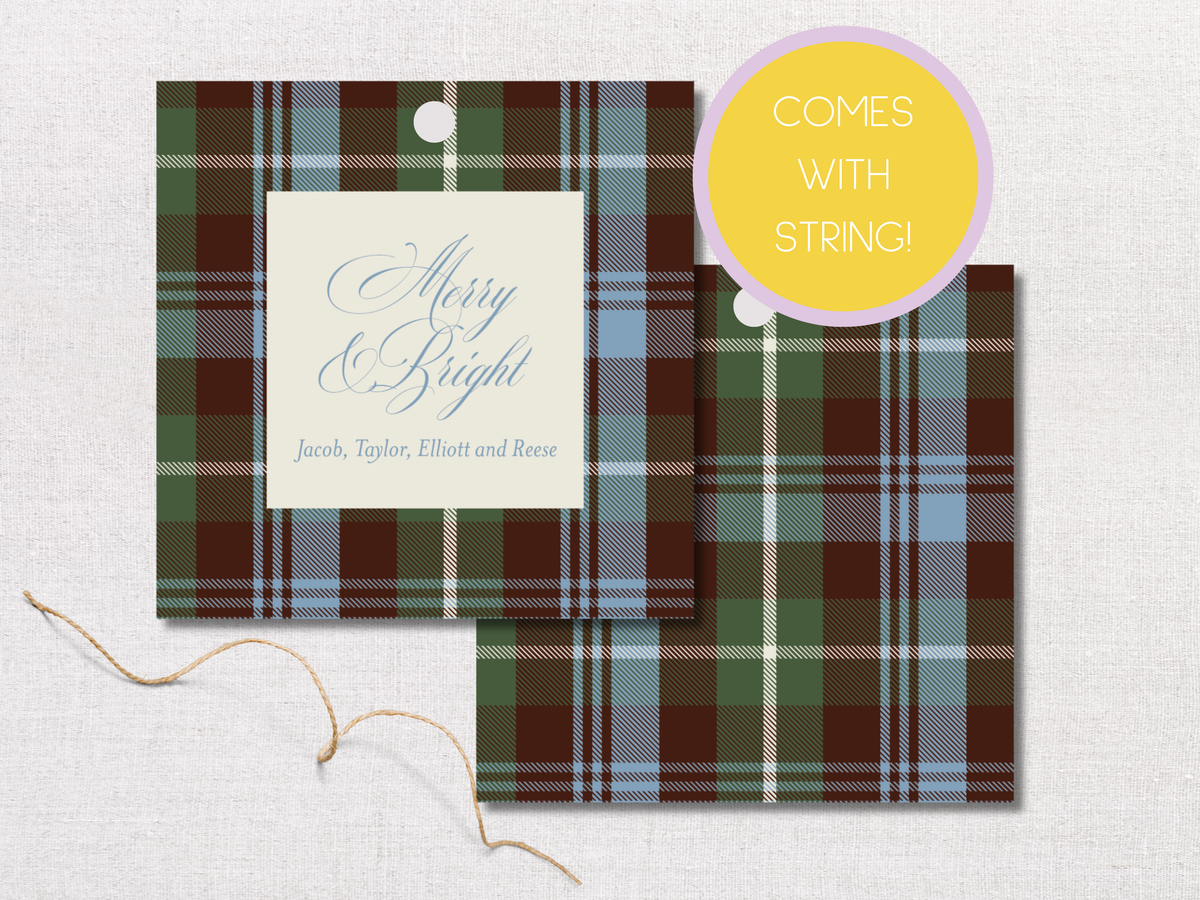 Christmas Plaid Personalized Gift Tags
