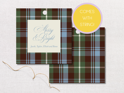 Christmas Plaid Personalized Gift Tags