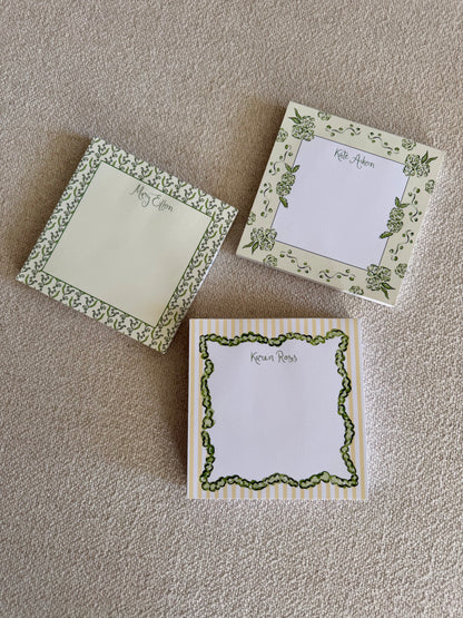 Green Vine Personalized Notepad