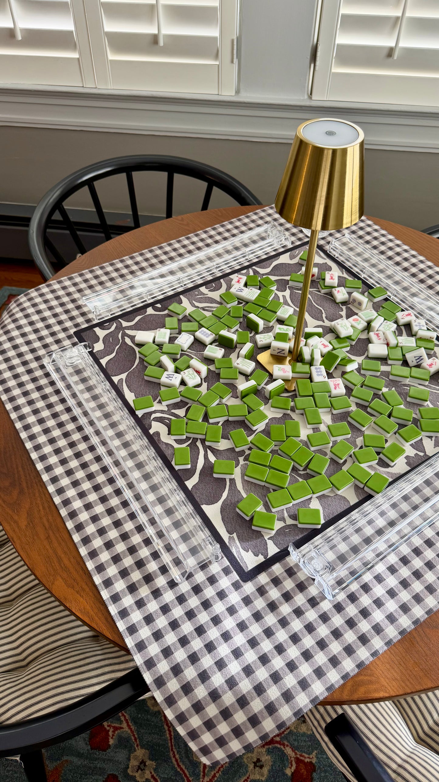 Gingham Floral Mahjong Mat