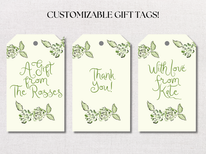 Green Hydrangea Personalized Gift Tag