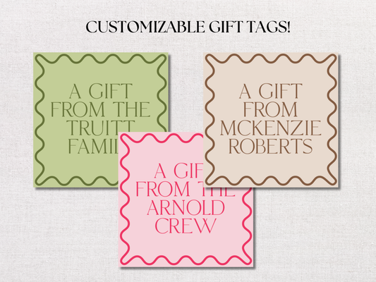 Wavy Border Personalized Gift Tags