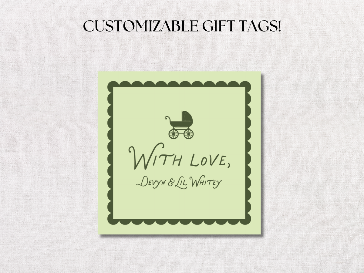 Baby Carriage Personalized Gift Tags