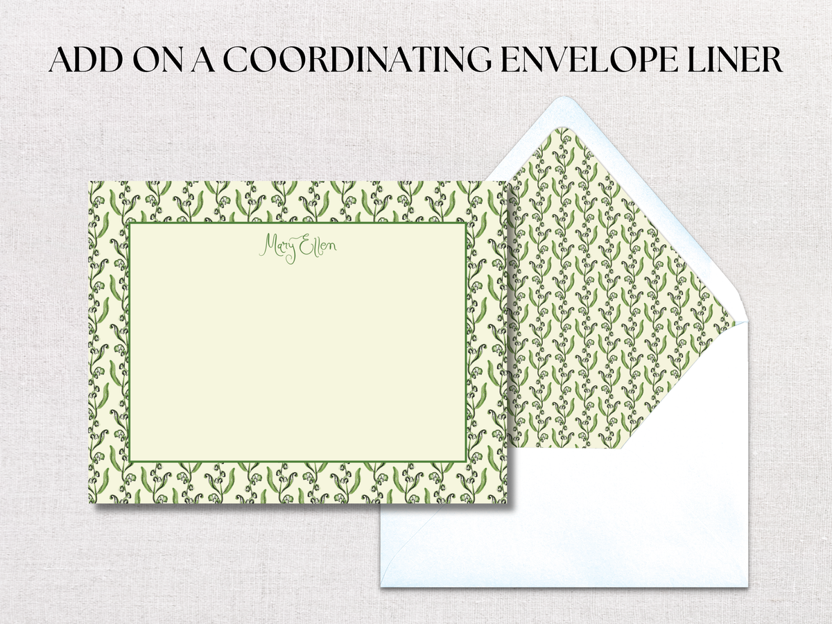 Green Floral Personalized Stationery