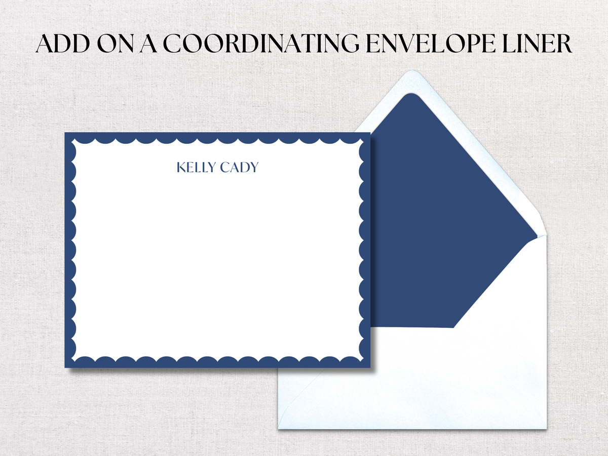 Reverse Scallop Personalized Stationery