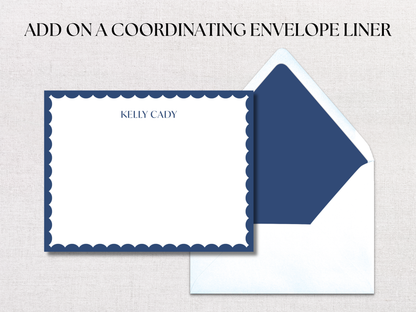 Reverse Scallop Personalized Stationery