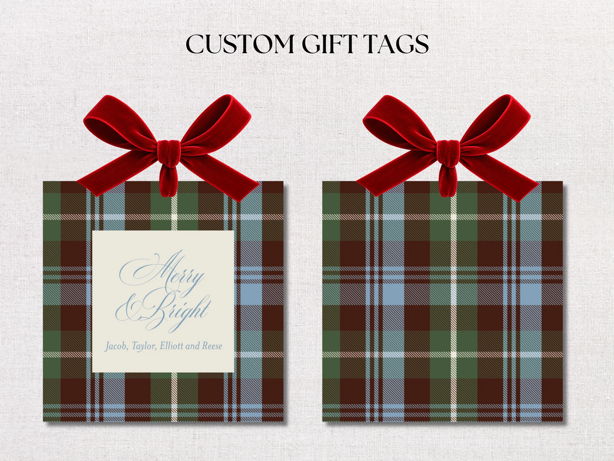 Christmas Plaid Personalized Gift Tags
