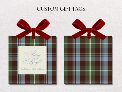 Christmas Plaid Personalized Gift Tags