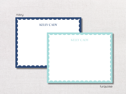 Reverse Scallop Personalized Stationery
