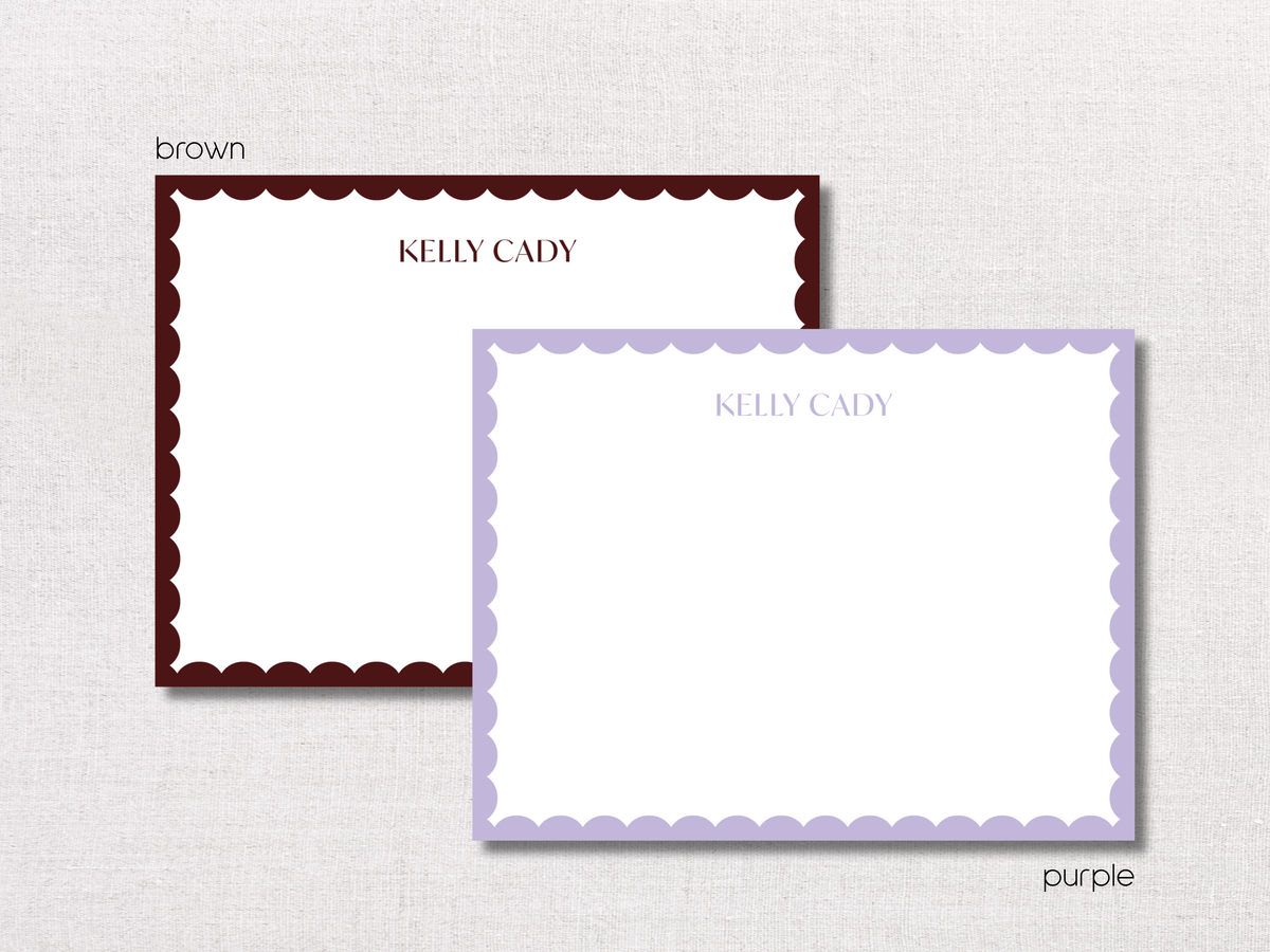 Reverse Scallop Personalized Stationery