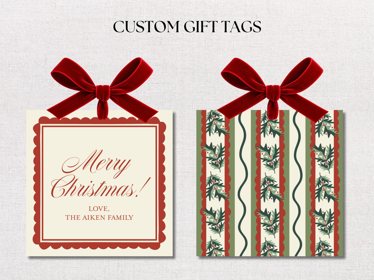 Christmas Stripe Personalized Gift Tags
