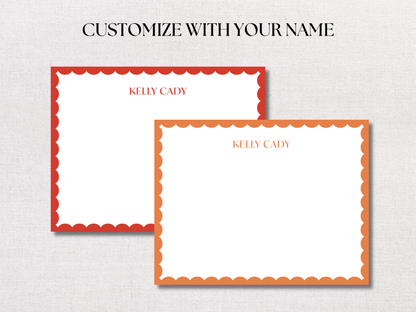 Reverse Scallop Personalized Stationery