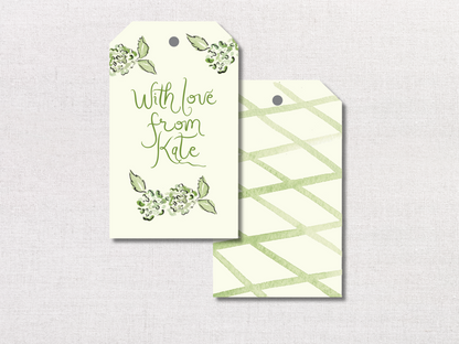 Green Hydrangea Personalized Gift Tag