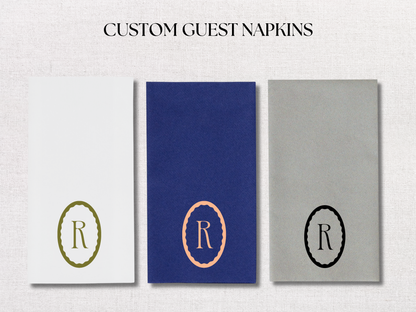 Scallop Oval Personalized Guest Napkins