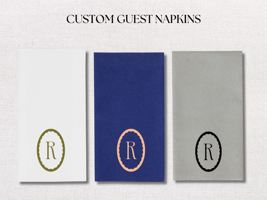 Scallop Oval Personalized Guest Napkins