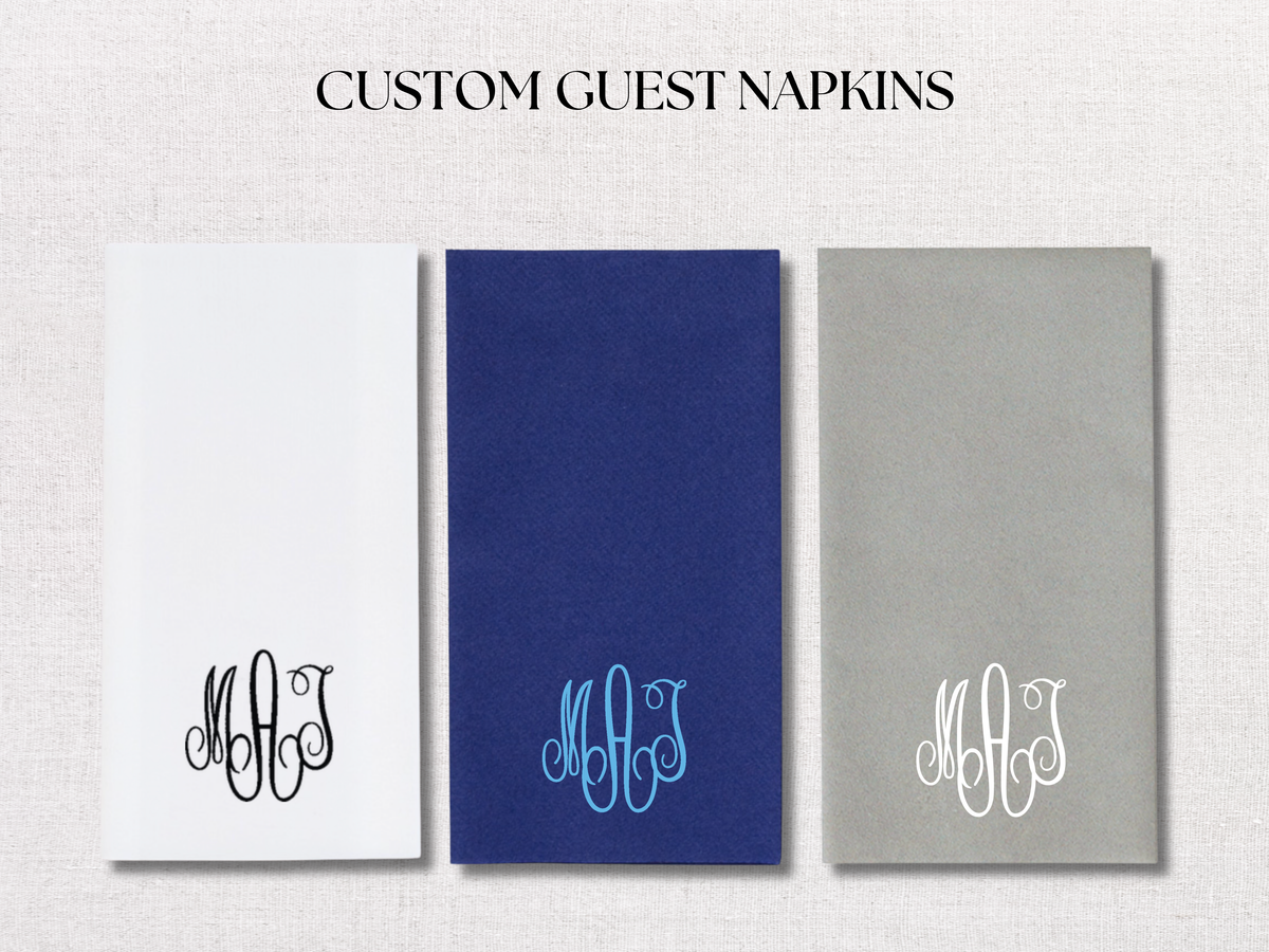 Interlocking Monogram Personalized Guest Napkins