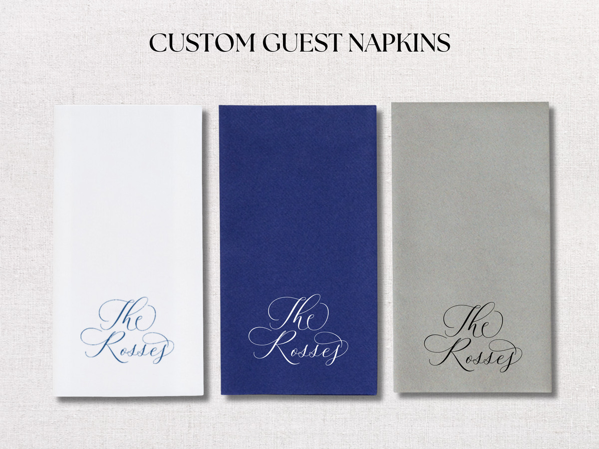 Elegant Script Personalized Guest Napkins