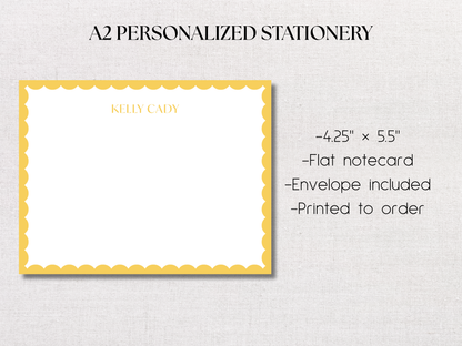 Reverse Scallop Personalized Stationery