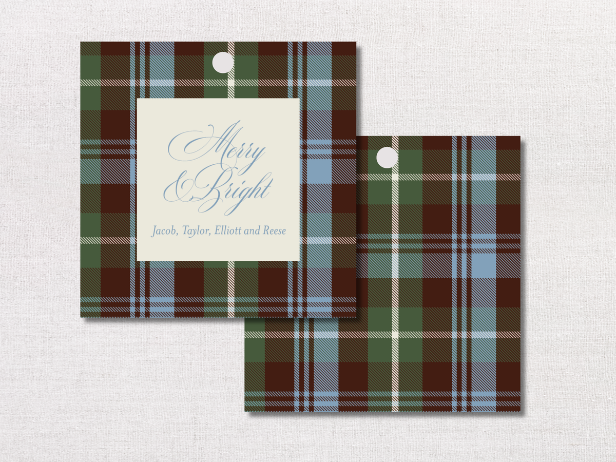 Christmas Plaid Personalized Gift Tags
