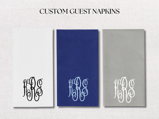 Classic Script Monogram Personalized Guest Napkins