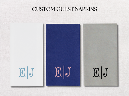 Split Initial Personalized Guest Napkins