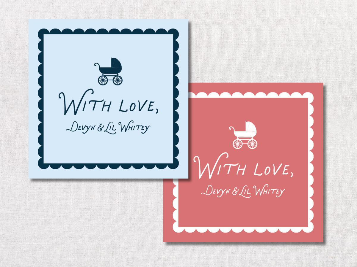 Baby Carriage Personalized Gift Tags