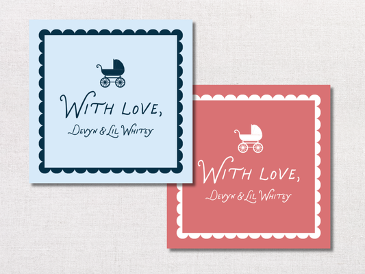 Baby Carriage Personalized Gift Tags