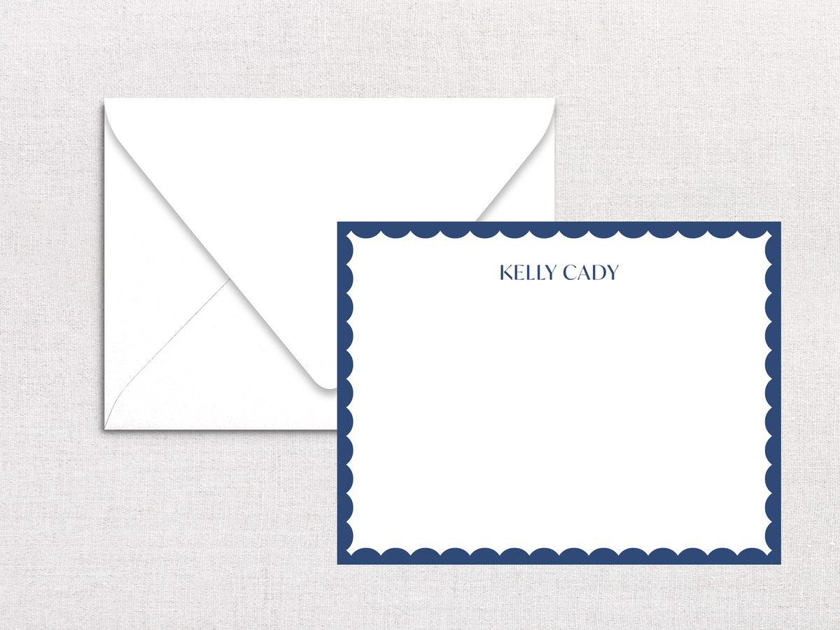 Reverse Scallop Personalized Stationery