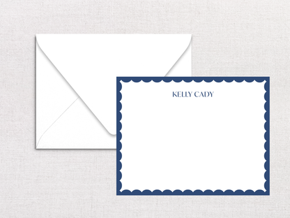 Reverse Scallop Personalized Stationery