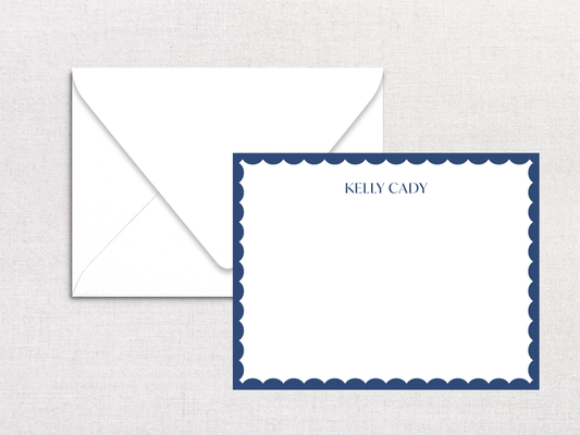 Reverse Scallop Personalized Stationery