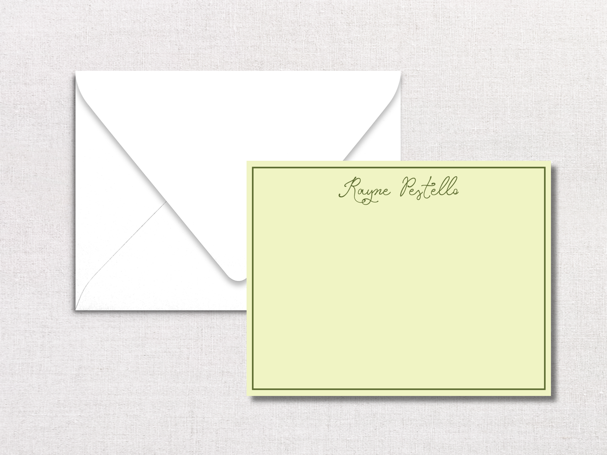 Green Floral Personalized Stationery