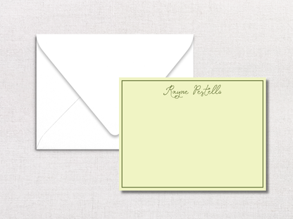 Green Floral Personalized Stationery