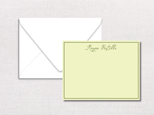 Green Floral Personalized Stationery